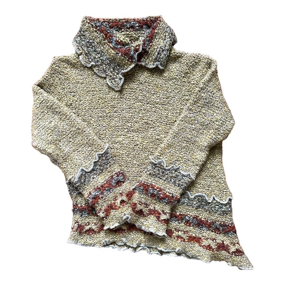 Mirasati Paris Green Multicolor Asymmetrical Sweater Size M - Picture 12 of 12